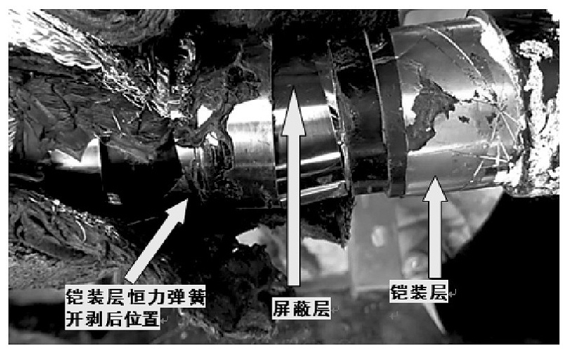 圖3 鎧裝層恒力彈簧脫落 圖3 鎧裝層恒力彈簧脫落